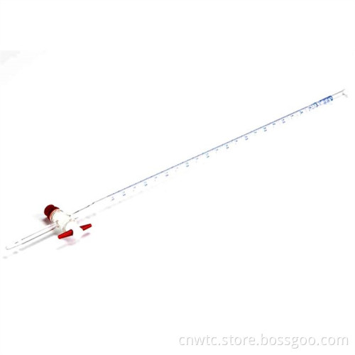 Borosilicate Glass Burette with Glass Key Straight PTFE Stopcock - 100ml